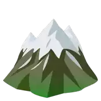 a cartoon drawing of a mountain with snow on the peaks