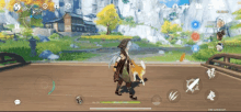 a screenshot of a video game shows a person holding a dog ..