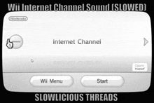 a screenshot of a nintendo wii with the words slowlicious threads below it