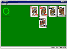 a screenshot of a solitaire game with a score of 474 time