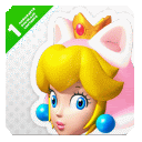 a princess peach with a crown on her head