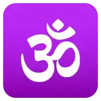 a purple icon with a white om symbol