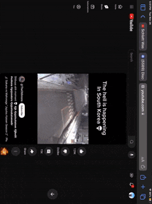 a screen shot of a youtube page that says the hell is happening in south korea on it