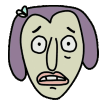 a cartoon drawing of a woman 's face with a surprised expression