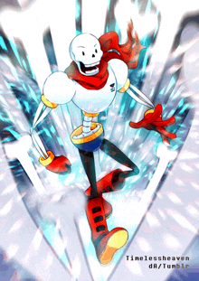 a drawing of papyrus from undertale by timelessheaven on tumblr