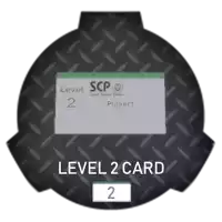 a scp level 2 card with player 1 written on it