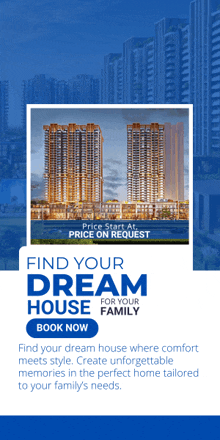 an advertisement for a dream house for a family