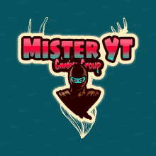 a logo for mister yt gaming group with a ninja in a mask