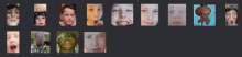 a bunch of pictures of people 's faces are lined up in a row