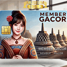 a museum bola member gacor credit card with a picture of a woman