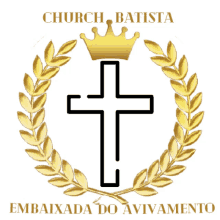 a logo for church batista shows a cross with a crown