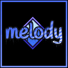 a blue and purple logo that says melody on it