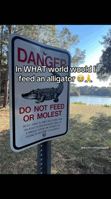 a danger sign that says do not feed or molest