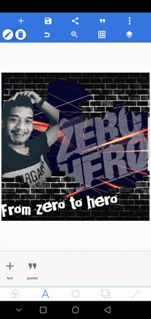 a picture of a man with the words from zero to hero on the bottom