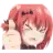 a blurred image of a girl with red hair giving a middle finger .