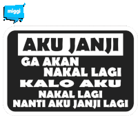 a sign that says aku janji on it