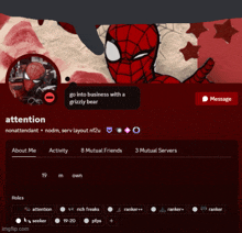 a screenshot of a person 's attention profile