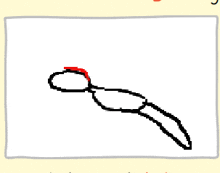 a drawing of a person 's arm with a red circle in the middle