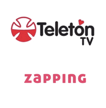 a logo for teleton tv is next to a pink zapping logo