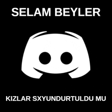 a black background with a white discord logo and the words selam beyler