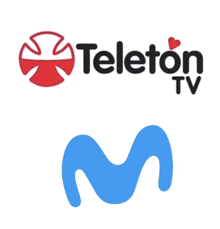 a teleton tv logo next to a blue m symbol