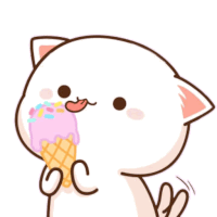 a cat is eating an ice cream cone with sprinkles .