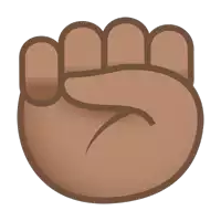 a brown fist with a white background