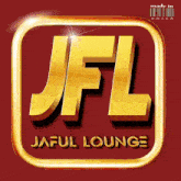 a logo for jaful lounge with gold letters