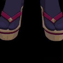 a close up of a person 's legs with purple stockings