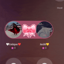 a screenshot of a chat with two people named unique and joshi