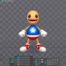 a cartoon character is being animated in a program