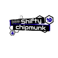 a logo for shifty chipmunk with a squirrel and honeycombs