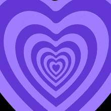 a purple heart shaped optical illusion with many hearts