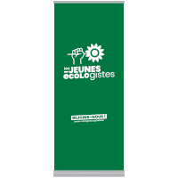 a green banner with the words les jeunes ecologistes on it