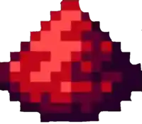 a pixel art of a red and black object