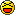 a pixel art of a smiley face with its mouth open and a red nose .