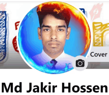 a facebook page for md jakir hossen has a picture of a man in a suit and tie