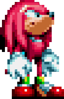 a pixel art of knuckles the echidna from sonic the hedgehog .