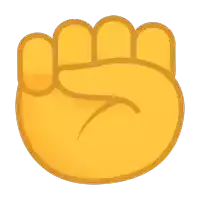 a yellow emoji of a fist with the fingers crossed