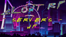 a neon sign that says ' lootr servers ' on it