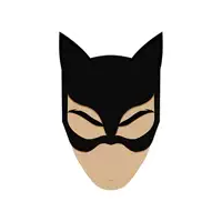 a cat woman 's face is shown with a black mask on