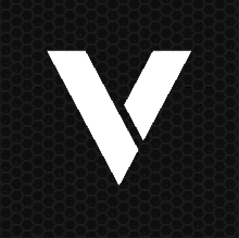 a black background with a white letter v