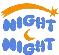 a logo for night night with a crescent moon and a star