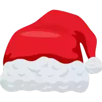 a red santa hat with a white fur trim