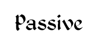 a white background with the word passive in black letters