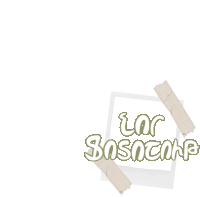 two pieces of tape are taped to a piece of paper that says " lar sasncamp "