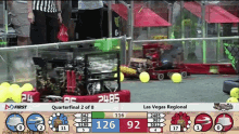 a computer screen shows a game between las vegas regional and pitfirst