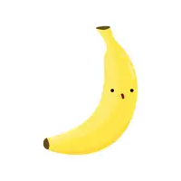 a cartoon banana with a surprised look on its face