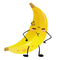 a cartoon of a banana with arms and legs