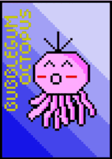 a pixel art drawing of a pink octopus with the words google art tools on the bottom